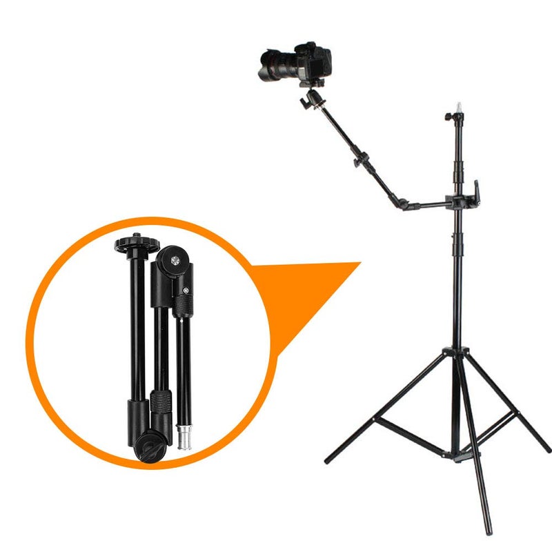 Serounder Three-Section Magic Arm,Adjustable Extension Articulated Arm Camera Extension Bracket with 1/4 & 3/8 Screw Hole Metal Lock Sleeve for Photography Lovers - Image 4
